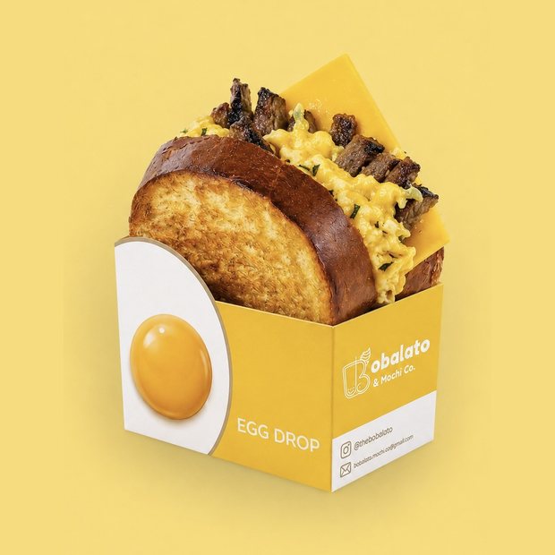 Beef Bulgogi Korean Egg Drop sandwich in a Bobalato box